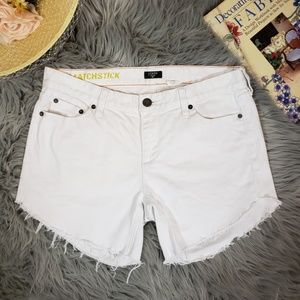 J.crew White Matchstick cut off jeans frayed hem